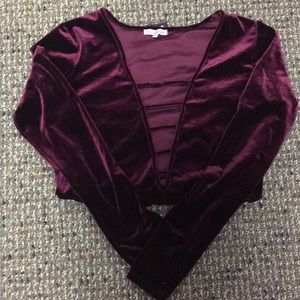 Charlotte Russe Velvet Bodysuit
